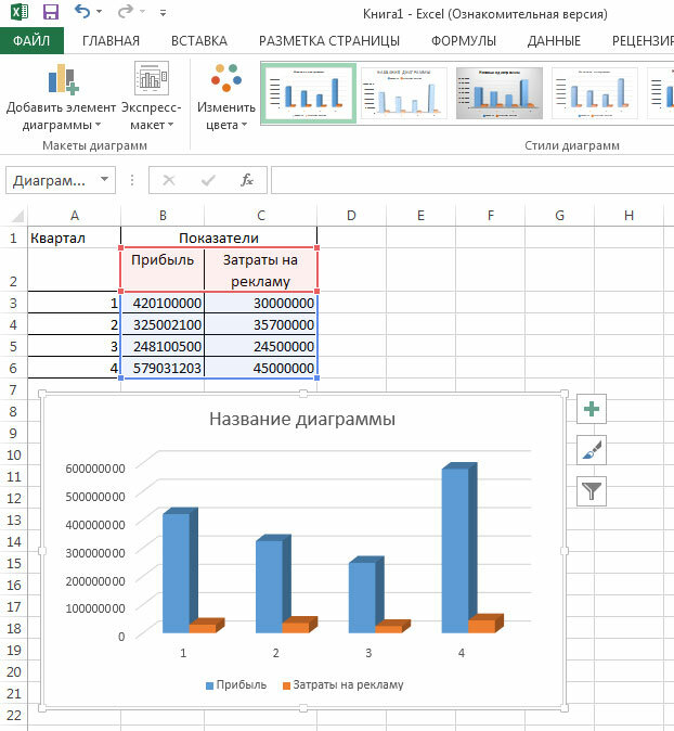 Как сделать диаграмму в excel по данным таблицы