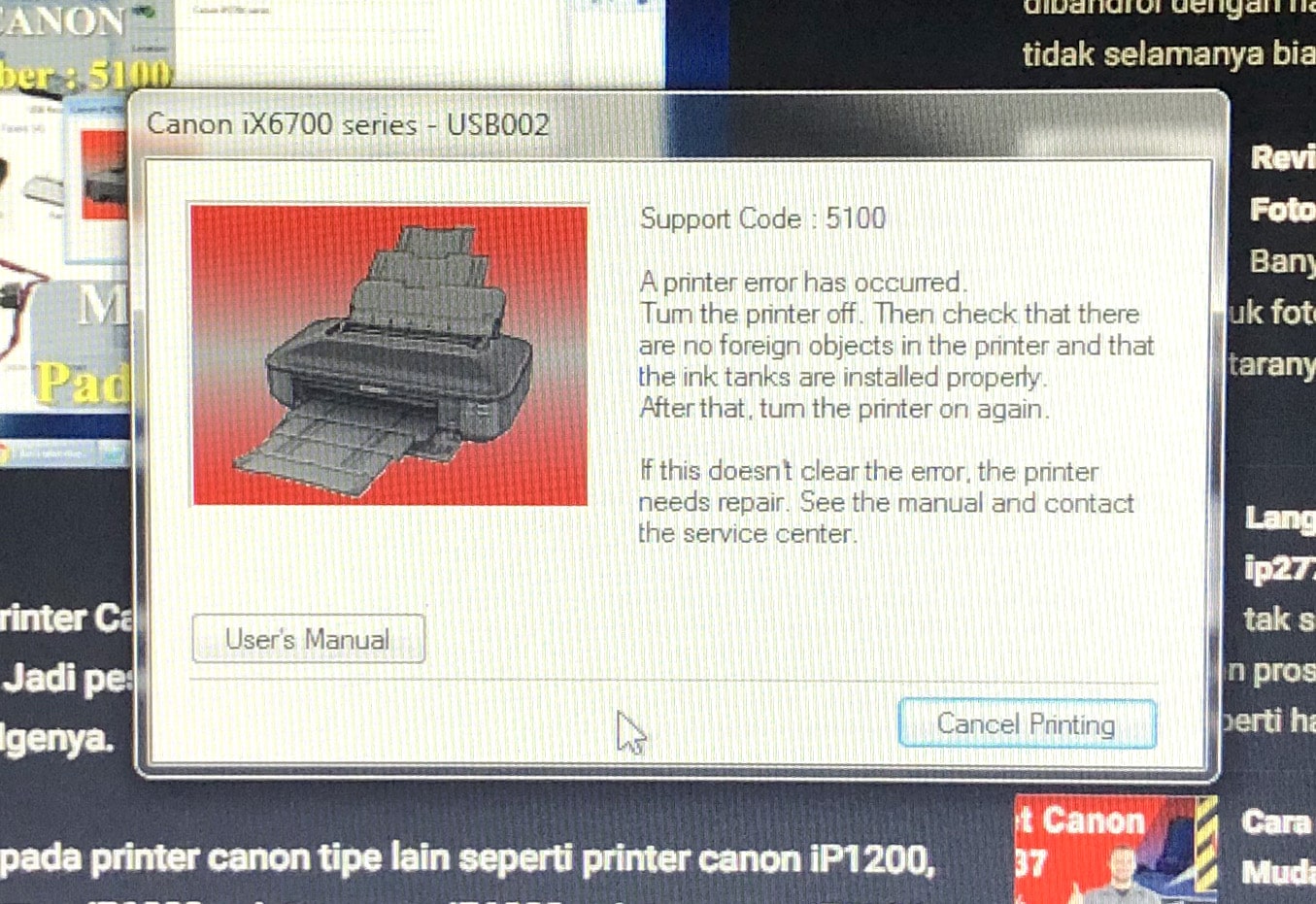 Коды ошибок принтеров canon и их устранение