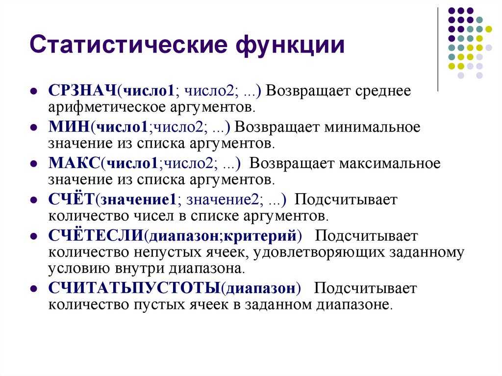 Как найти среднее, минимальное и максимальное значение в excel