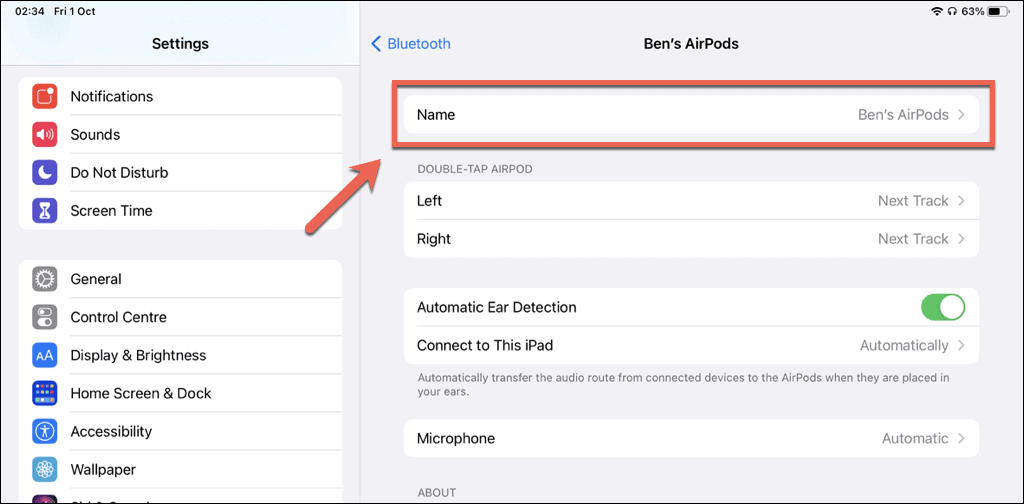 How to change your airpod name