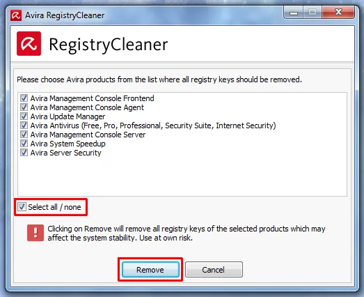 Как удалить антивирус авира из ос windows?