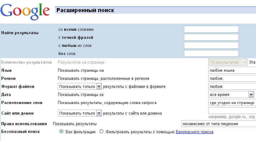 20 секретов поиска google
