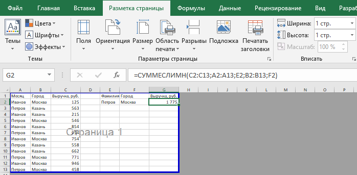 Как настроить область печати и вместить весь лист на одну страницу в microsoft excel
