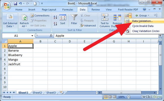 Раскрывающийся список в excel (по условию)