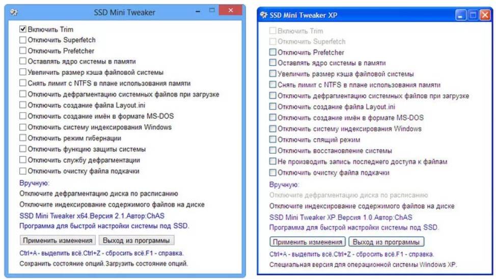 Корректная настройка SSD Mini Tweaker позволит не только увеличить срок функционирования SSD, но также и освободит место на нём и увеличит быстродействие