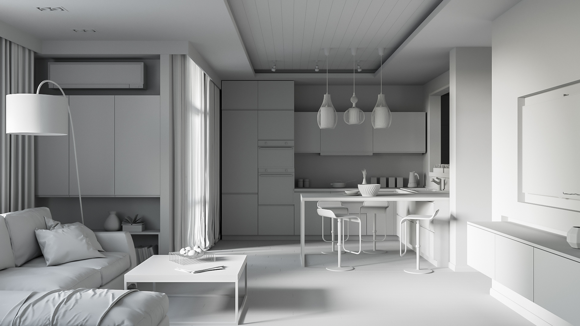 Professional studio lighting setup with vray and 3ds max