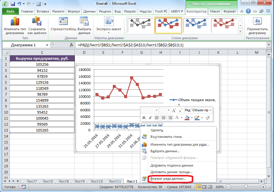 Подписи данных диаграммы excel