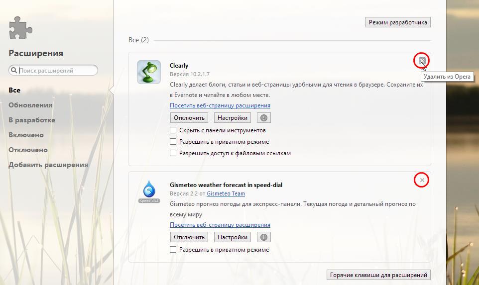 Убираем расширение mail.ru из mozilla firefox