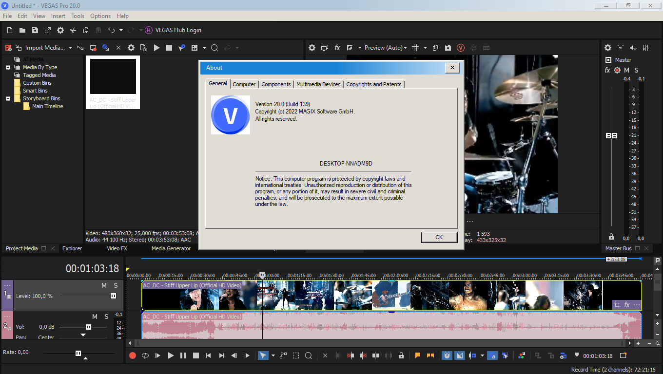 Делаем затухание звука в sony vegas