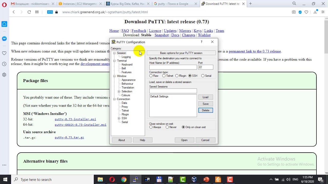 How to use putty on windows