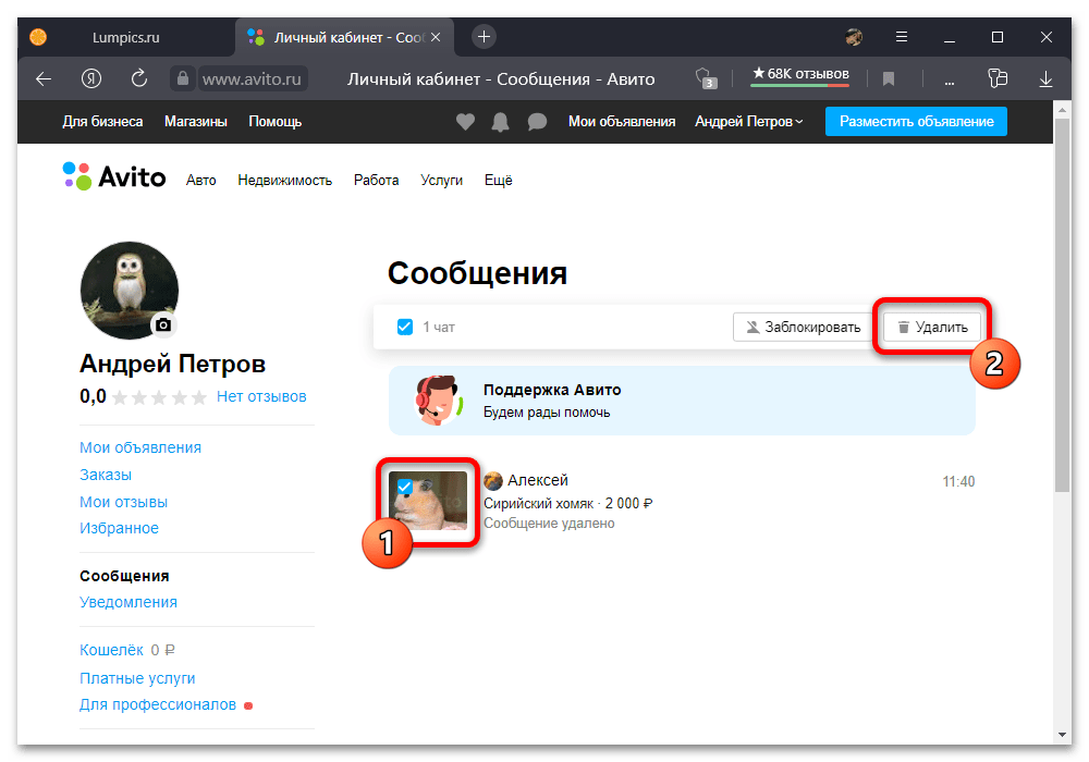 Как удалить переписку на авито у собеседника? - справочник современным технологиям