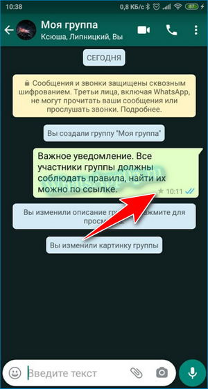 Как закрепить сообщение в ватсап в группе?