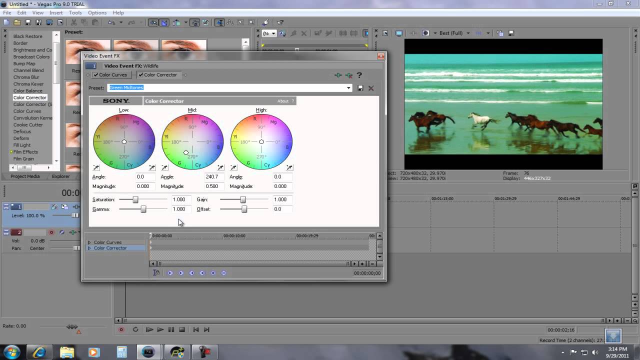 How to use colour correction tools in sony vegas pro