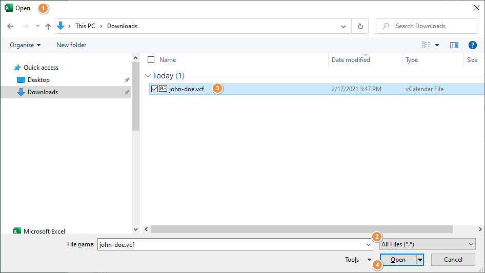 Бесплатная загрузка конвертера файлов vcf в csv или excel для windows