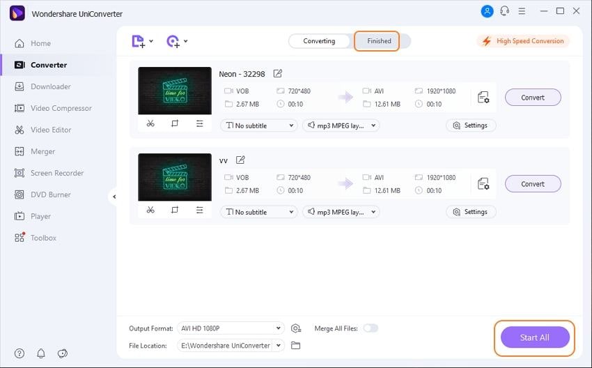 How to convert vob to avi without any efforts