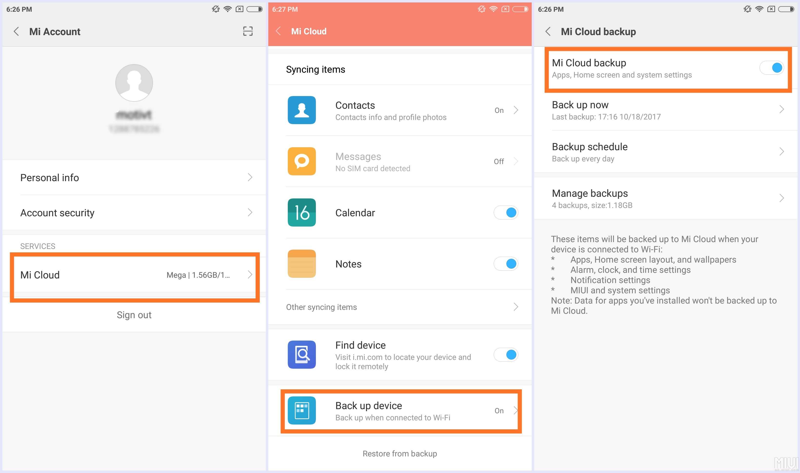Резервное копирование, восстановление данных, сброс настроек xiaomi