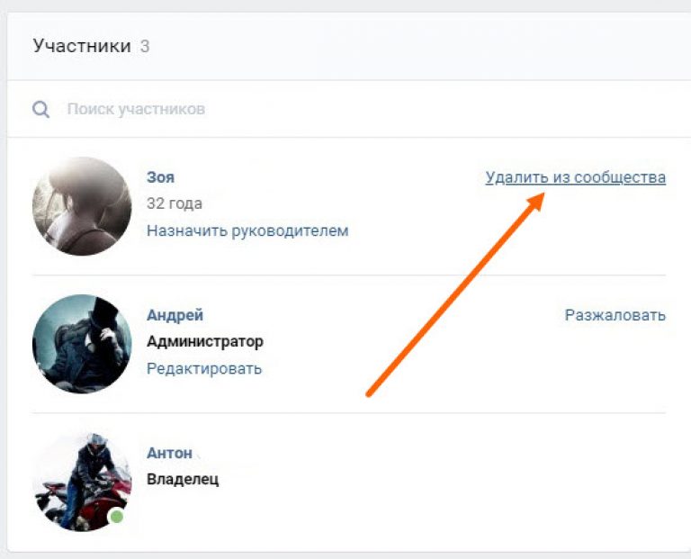 Как удалить участников из группы вконтакте