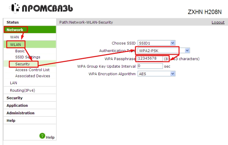 Промсвязь h201l h208l настройка wi-fi