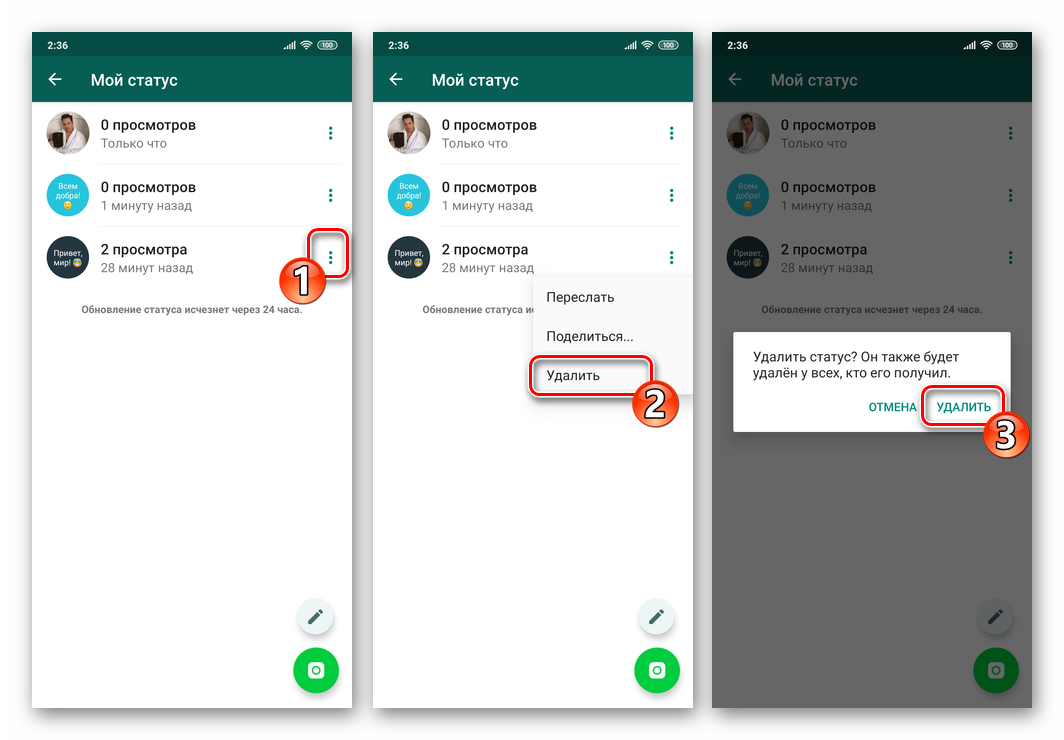 Установка статусов в мессенджере whatsapp для android, ios и windows