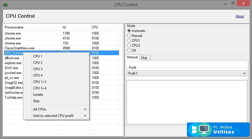 Cpu control не видит процессы