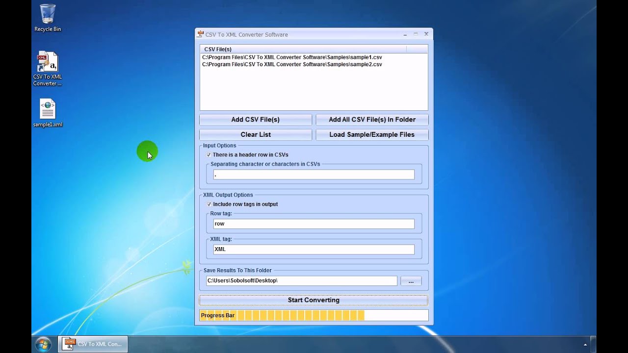 Преобразование xml в формат xls/xlsx в windows