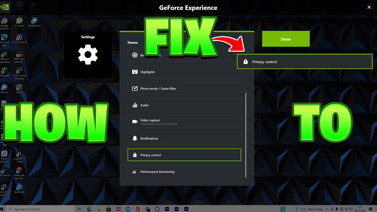 Решение проблем с запуском geforce experience