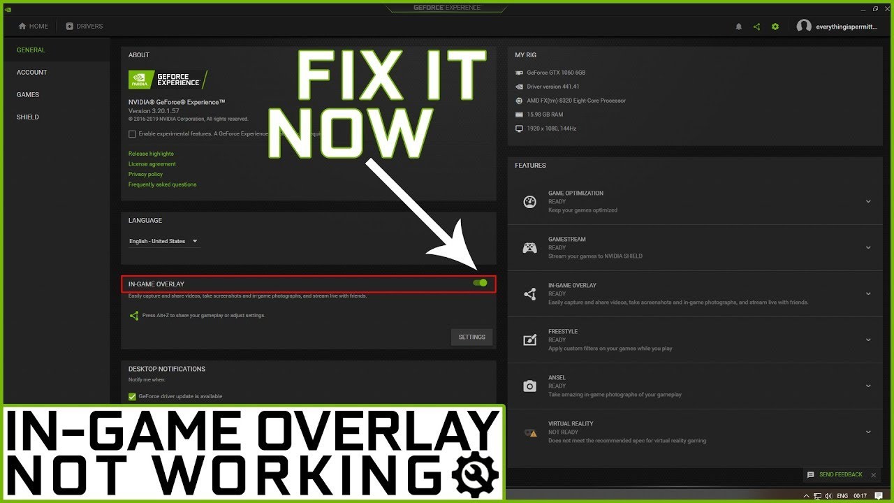 Как исправить ошибку «что-то пошло не так, попробуйте перезапустить geforce experience»
